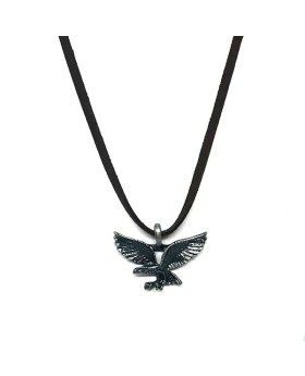 Pewter Eagle on leather cord necklace