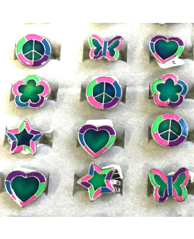 Assorted Motif color mood rings