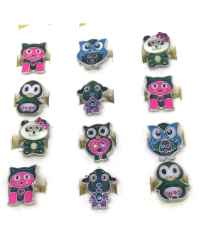 Assorted critter mood glitter rings