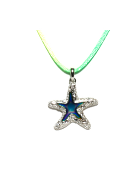 Starfish with Rhinestones Mood Necklace