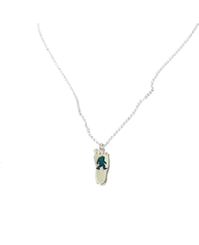 Bigfoot mood necklace - footprint with figure