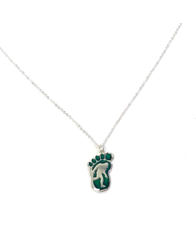 Bigfoot large mood footprint with figure necklace