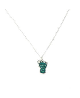Walking with Bigfoot footprint mood necklace