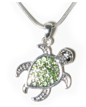 Rhinestone Turtle Necklace