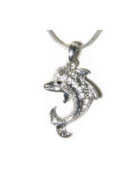 Rhinestone Dolphin Necklace