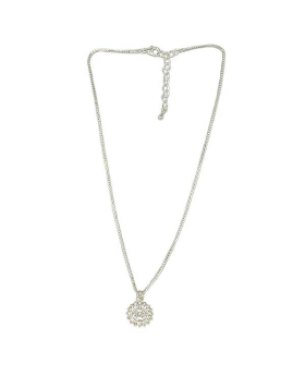 Compass charm with crystals on silver chain Necklace