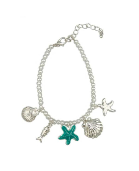 Pearl Bracelet with Sea Life Charms