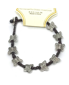 Silver Butterly bead bracelet