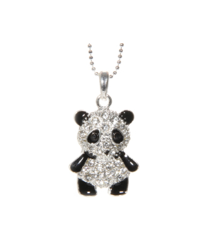 Rhinestone Panda Necklace