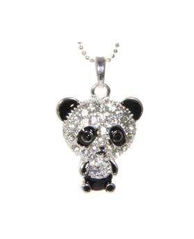 Rhinestone Panda Necklace