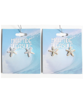Rhinestone Starfish Earrings