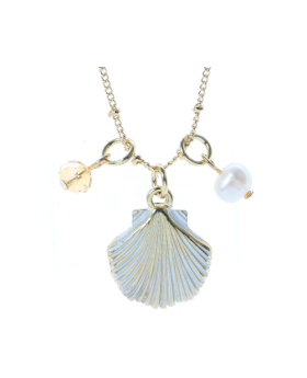 Sea Shell Bead Charm Necklace