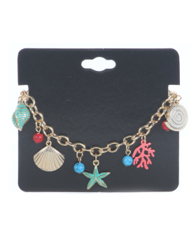 Sea Life Coral Charm Bracelet