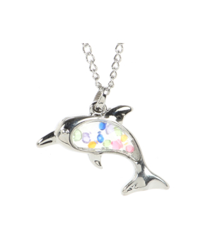 Multi Stone Dolphin Necklace