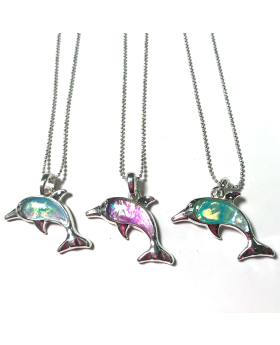 Iridescent Dolphin Necklace