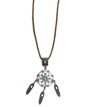 Antique Silver Dreamcatcher Necklace
