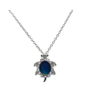 Single Turtle mood with rhinestone necklace