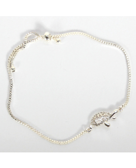 Adjustable Silver Finish Turtle Bracelet