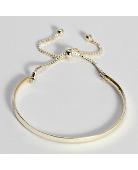 Rhodium Finish Silver Adjustable Cuff Bracelet