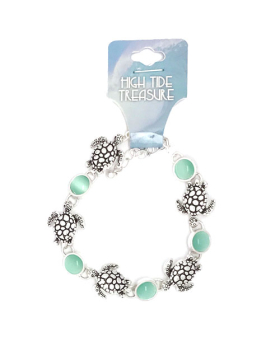 Metal Turtle Bracelet with Stones