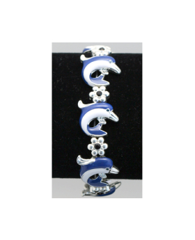 Metal Dolphin and Flower Bracelet