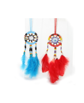 2.25in Beaded Dream Catcher with Feathers