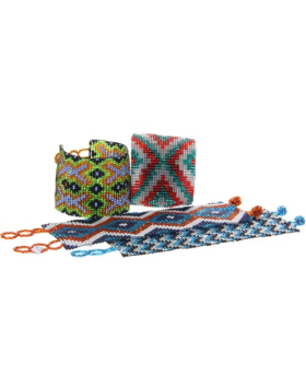 Assorted Extra Wide Bead Woven Bracelet