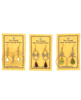 Assorted Wire Gem Stone Earrings