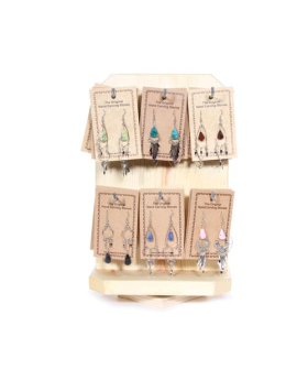 Asstd Wire Gem Stone Earrings with display