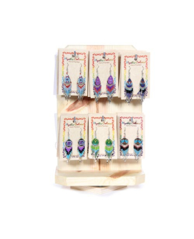 Assorted Tribal Pattern Dangle Earrings with display