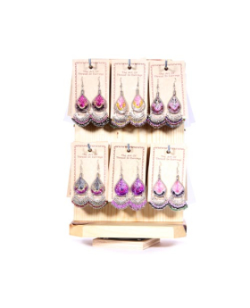 Assorted Woven Fan Dangle Earrings