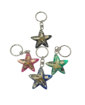 Starfish resin keychain with namedrop