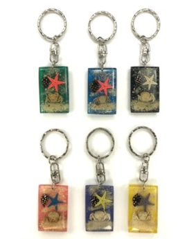 Rectangle resin keychain with namedrop