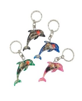 Dolphin resin keychain with namedrop