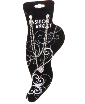 Silver Rhinestone Ball Anklet