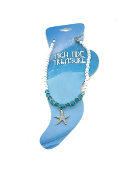 Pearl/Turq. Starfish Anklet