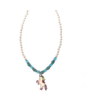 Pearl/Turq Bead Unicorn Anklet