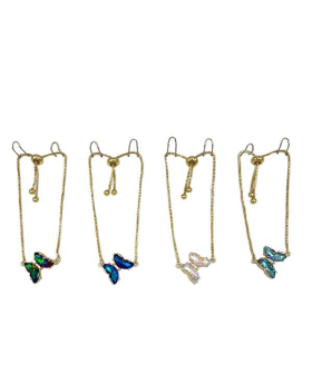 Crystal butterfly on chain Bracelet