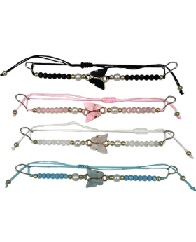 Beaded adjustable string Bracelet with Butterfly assorted