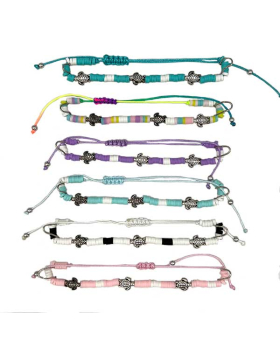 Assorted Fimo beaded Bracelet with small Turtle beads