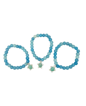Blue stone Bracelet with assorted Enamel and crystal Turtle