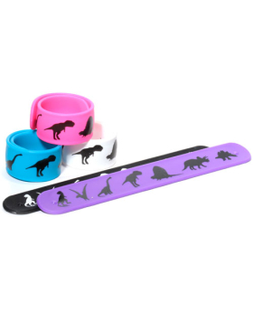 Assorted Dinosaur Silicone Slap Bracelet