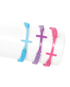 Assorted Color Cross Woven Bracelet