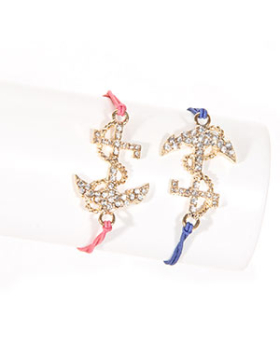 Assorted Rhinestone Anchor Bracelet