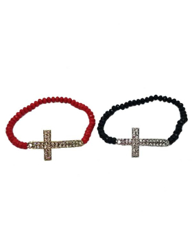 Assorted Rhinestone Cross Bracelet