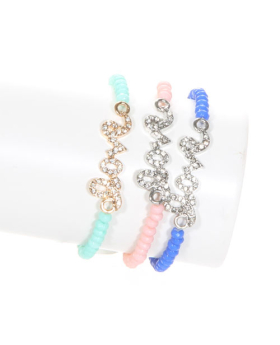 Assorted Rhinestone Love Bracelet