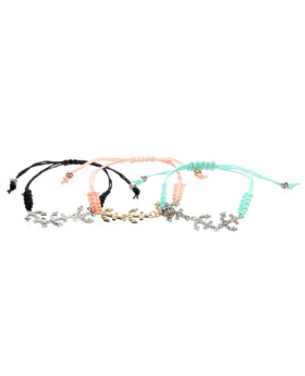 Assorted Rhinestone Trio Anchor Woven Bracelet