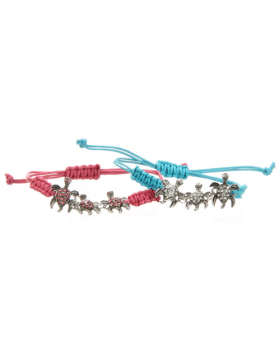 Assorted Rhinestone Turtle Woven Bracelet