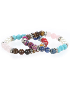Assorted Multi Stone Bead Bracelet