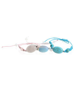 Assorted Gem Stone Woven Bracelet